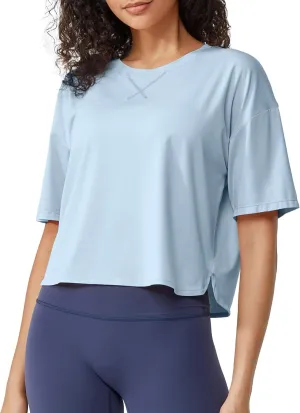 G4Free Lightweight Womens Workout Tops Loose Fit Short Sleeve Summer T Shirts Athletic Gym Tees Basic Yoga Shirts Casual