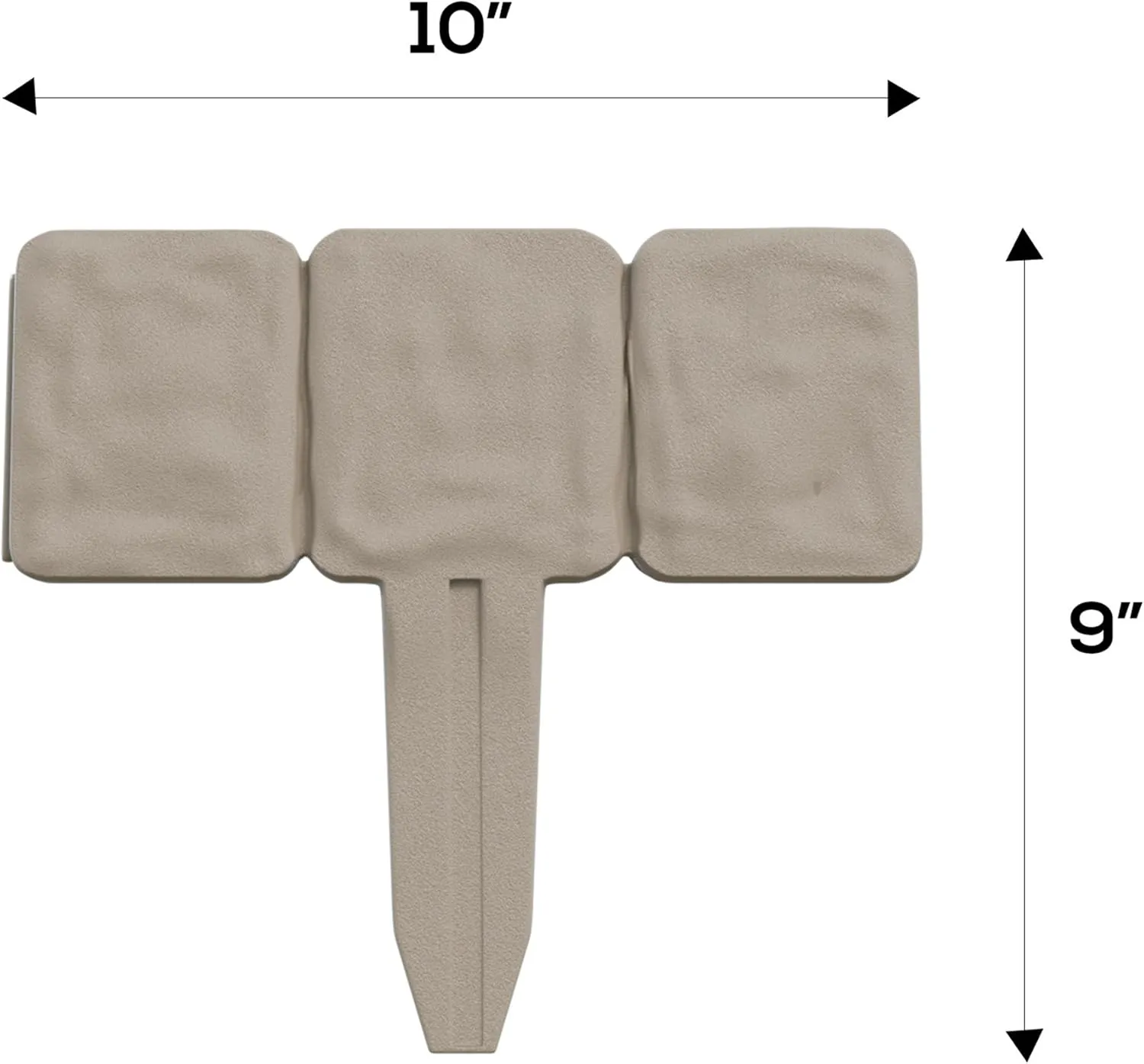 Garden Edging - 10-Piece Outdoor Decorative Flower Bed Border Set for Landscaping - 8-Foot Interlocking Stone Trim with Stakes by Pure Garden (Putty)