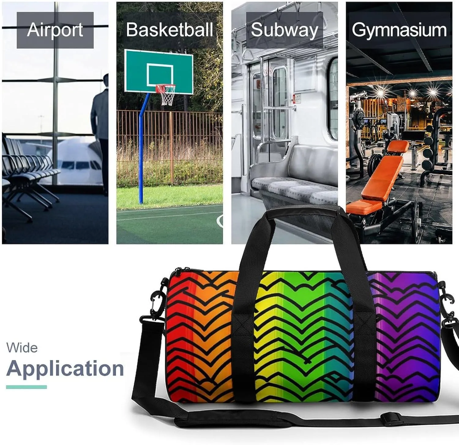 Gay Pride Rainbow Pattern Duffel Bag for Men Women Gym Bag Sports Small Overnight Bag for Travel Weekender
