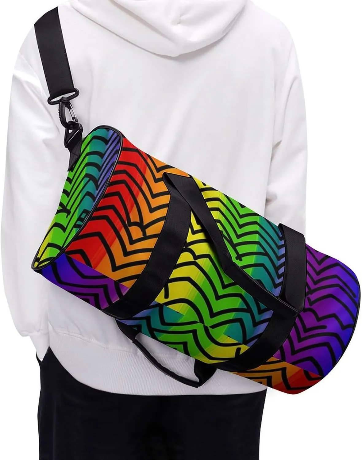 Gay Pride Rainbow Pattern Duffel Bag for Men Women Gym Bag Sports Small Overnight Bag for Travel Weekender