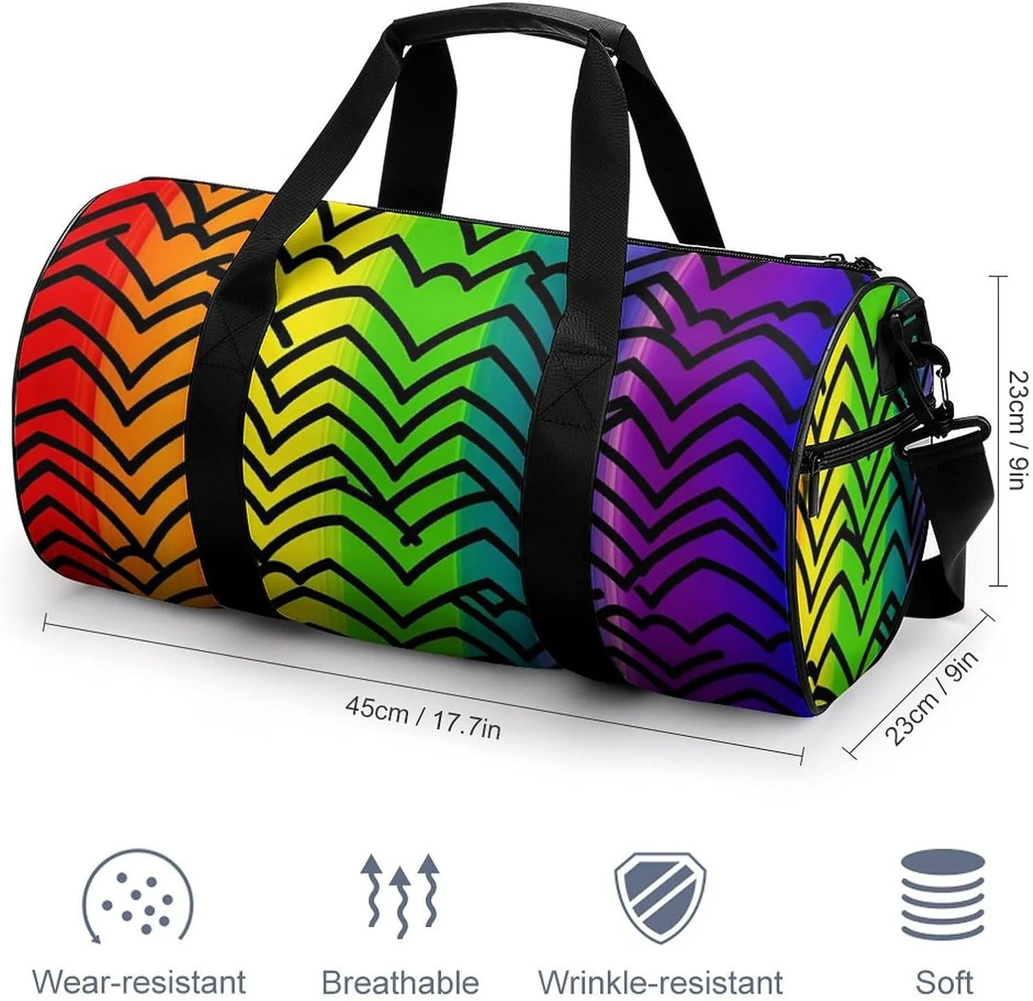 Gay Pride Rainbow Pattern Duffel Bag for Men Women Gym Bag Sports Small Overnight Bag for Travel Weekender