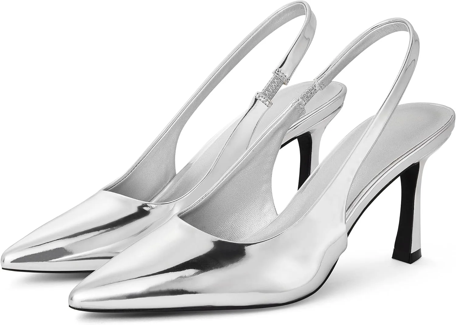 GENSHUO Women's Slingback Heels Closed Pointed Toe Dress Pumps Shoes Slip On 4 Inch High Stiletto Comfortable Sexy Wedding Work Casual Prom Party