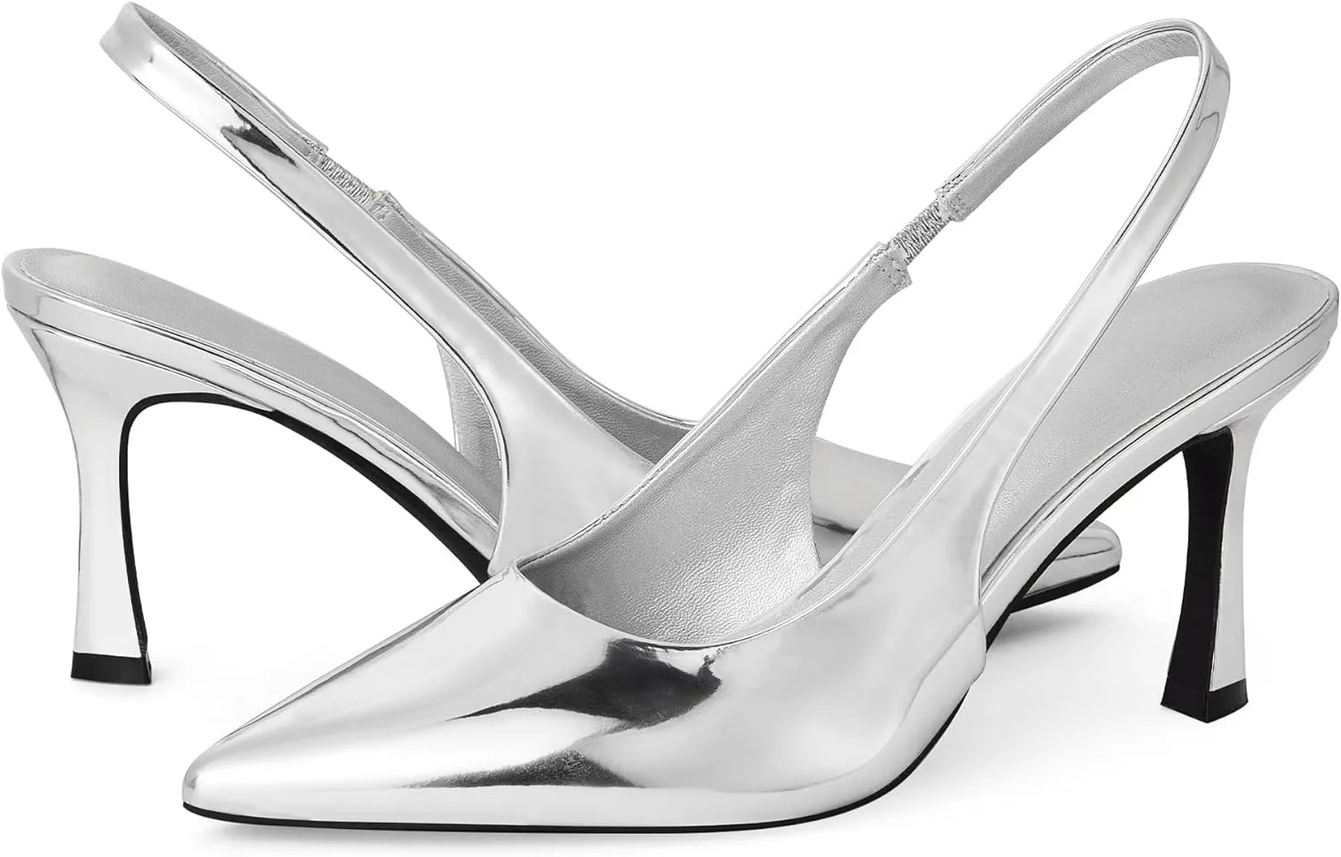 GENSHUO Women's Slingback Heels Closed Pointed Toe Dress Pumps Shoes Slip On 4 Inch High Stiletto Comfortable Sexy Wedding Work Casual Prom Party