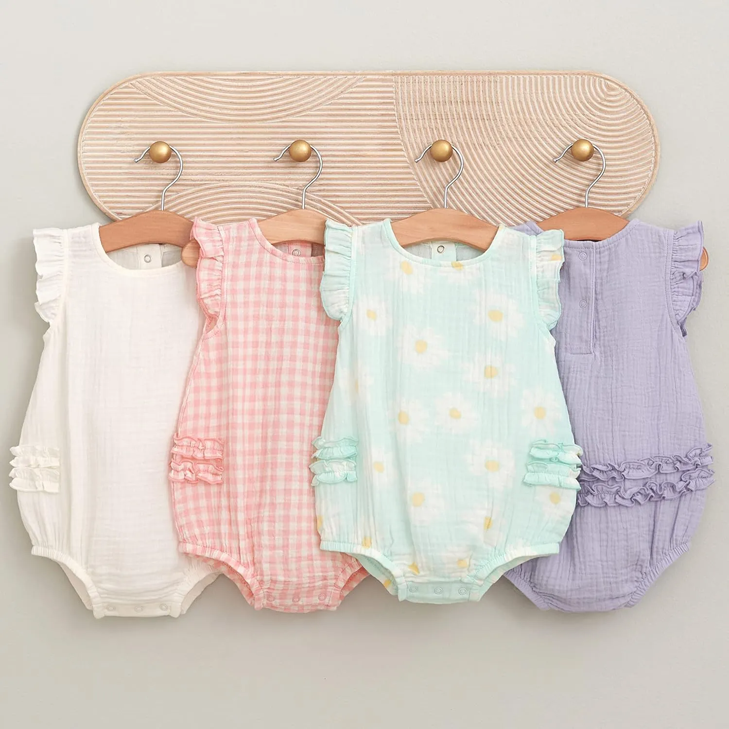 Gerber Baby Girls' Sleeveless Ruffle Romper