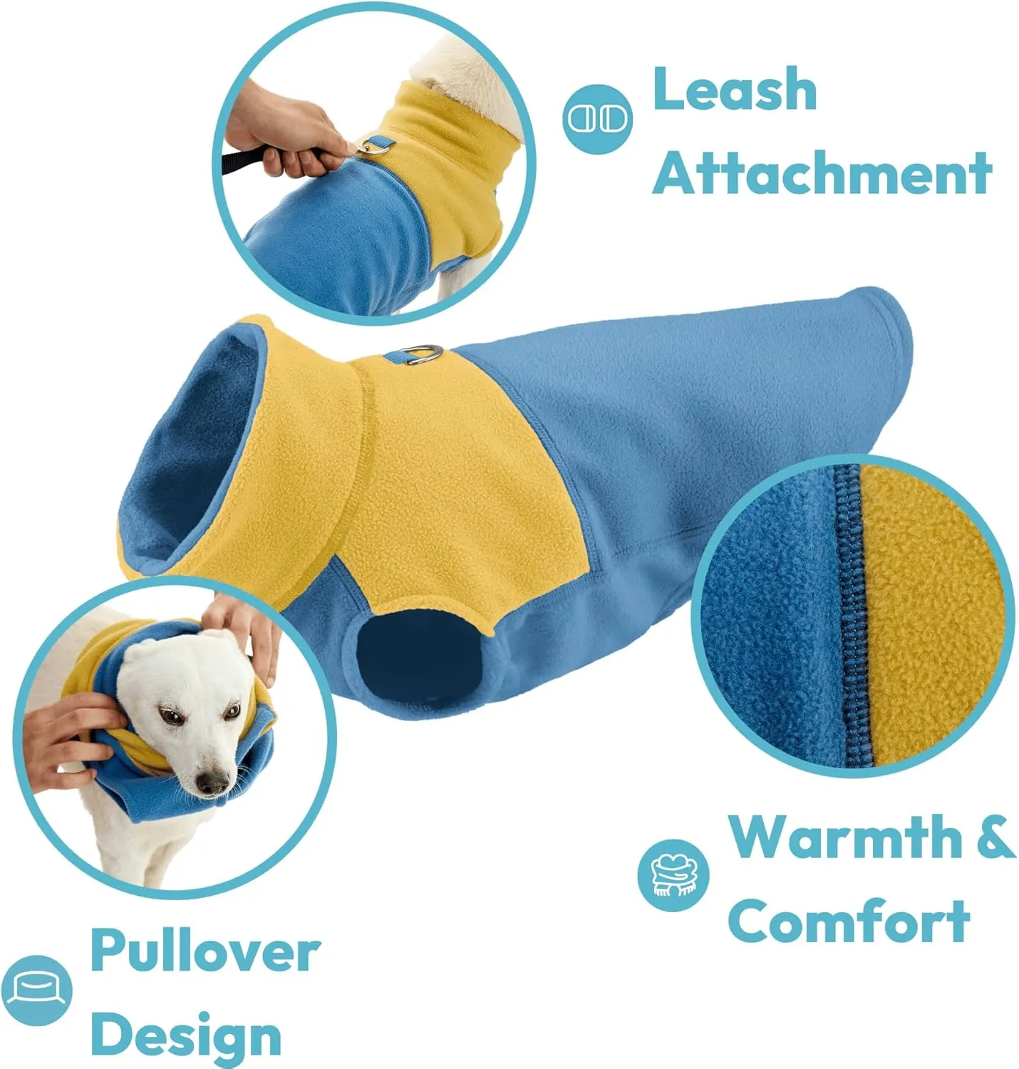 Gooby Fleece Vest Two Tone - Green, X-Small - Soft Fleece Vest with Durable Metal Leash Ring - Stylish Two Tone Dog Sweater - For Small and Medium Dogs