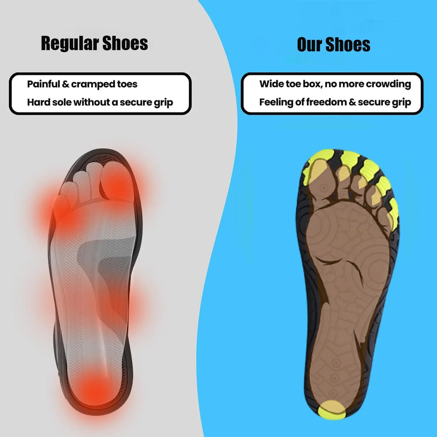 Grounded Barefoot Footwear for Women Men Neuropathy, Comfortable Lightweight Non-Slip Barefoot Shoes