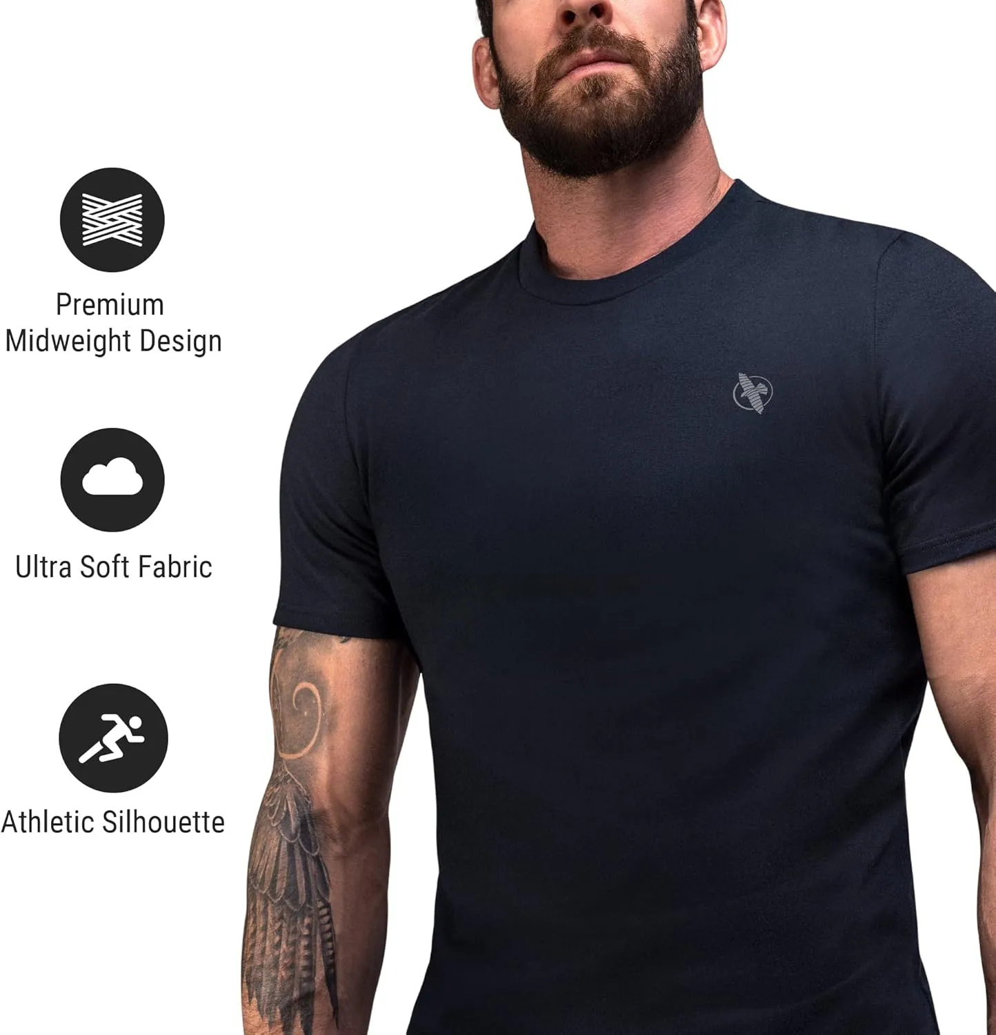 Hayabusa Men's Essential T-Shirt - Logo Graphic, Cotton Blend, Athletic Cut