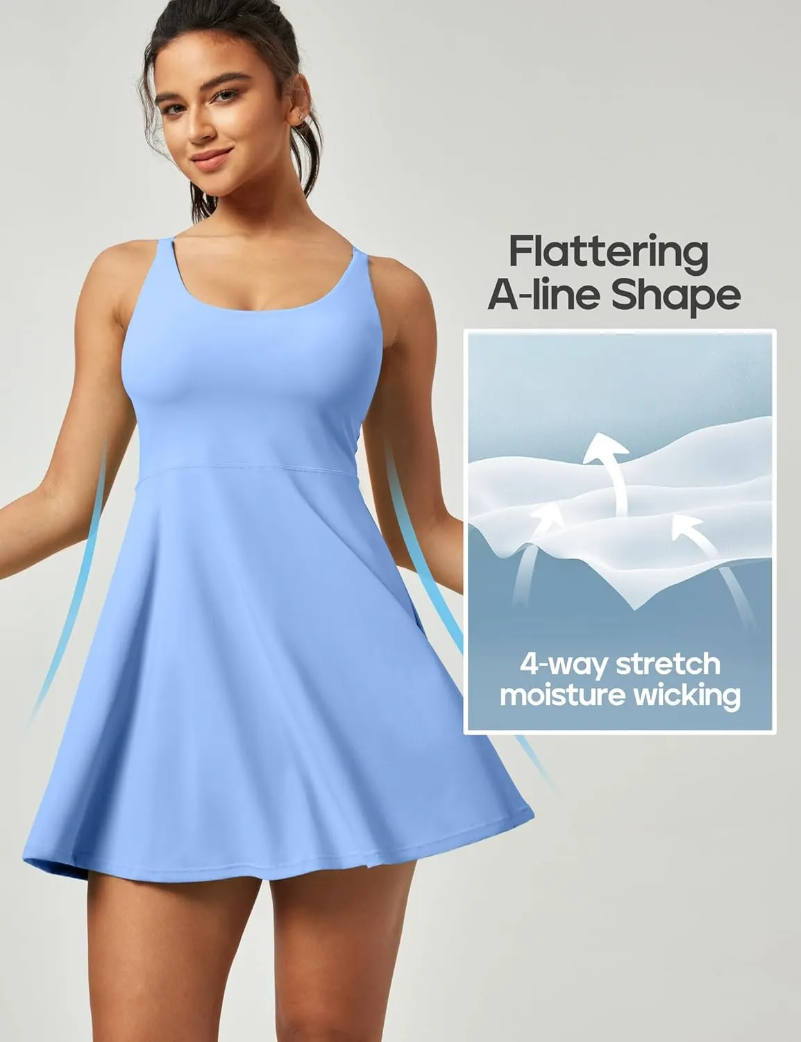 Heathyoga Tennis Dresses for Women Athletic Dress with Shorts Underneath Workout Dress with Pockets Summer Golf Outfits