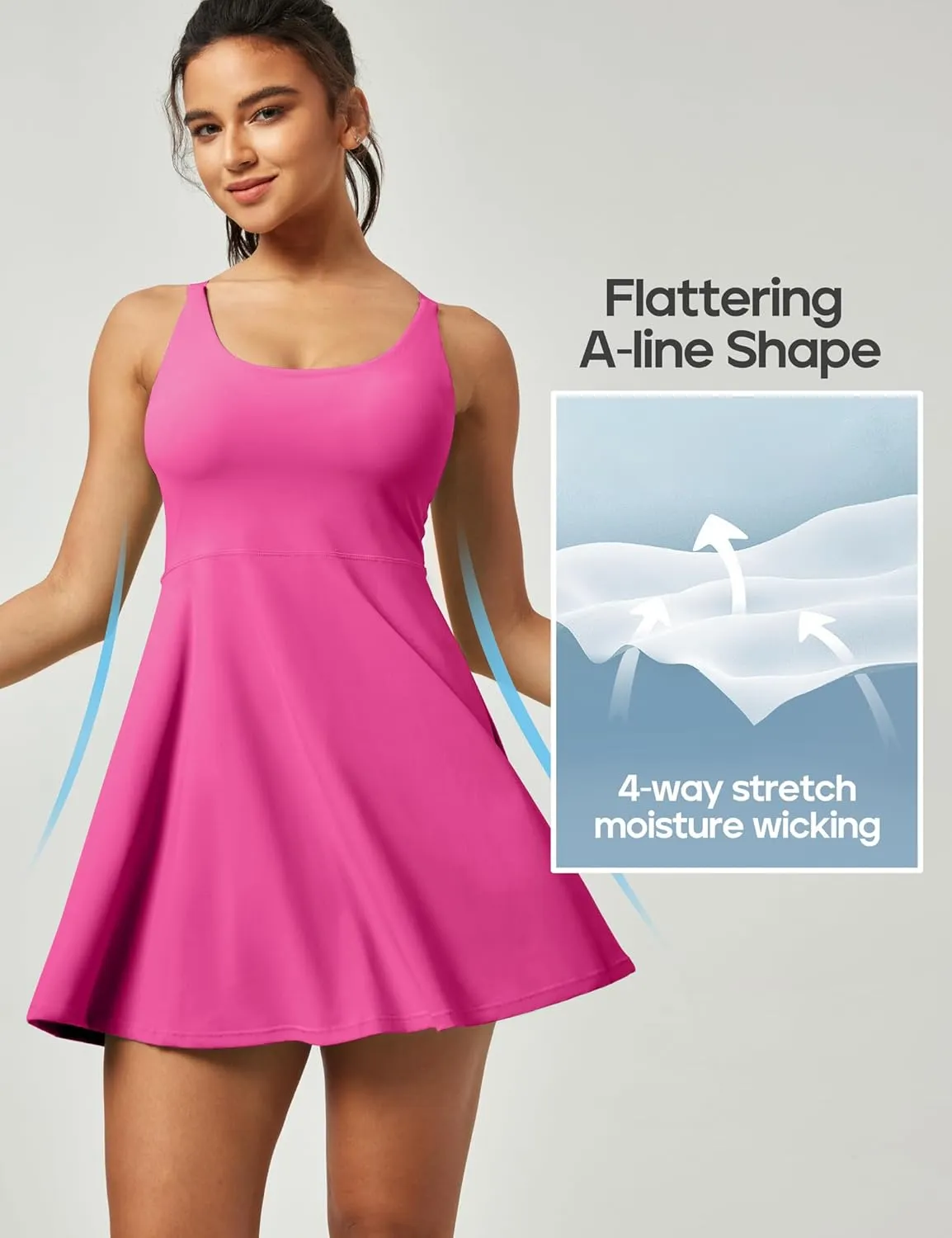 Heathyoga Tennis Dresses for Women Athletic Dress with Shorts Underneath Workout Dress with Pockets Summer Golf Outfits