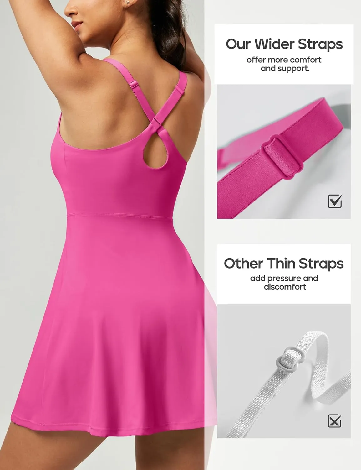 Heathyoga Tennis Dresses for Women Athletic Dress with Shorts Underneath Workout Dress with Pockets Summer Golf Outfits