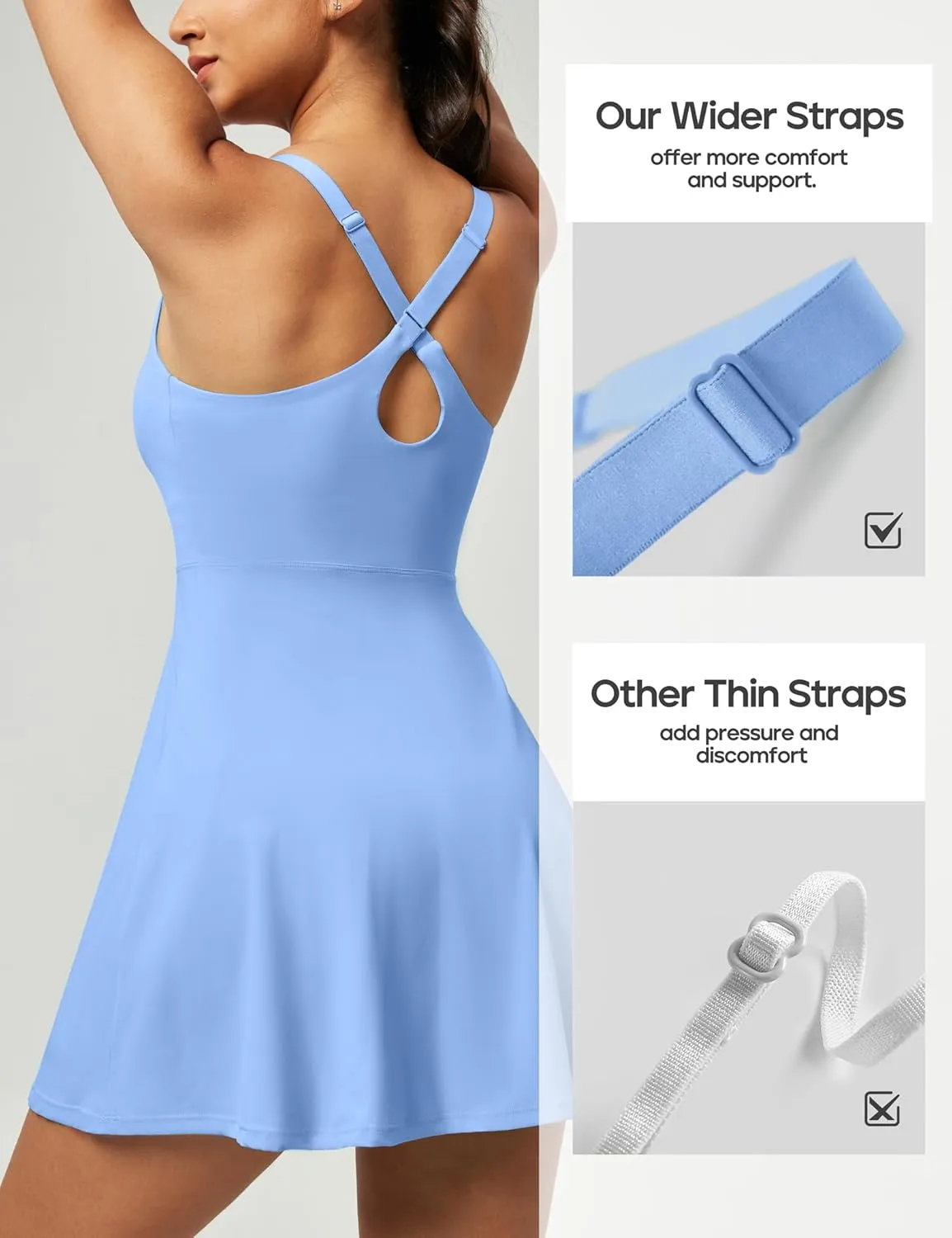 Heathyoga Tennis Dresses for Women Athletic Dress with Shorts Underneath Workout Dress with Pockets Summer Golf Outfits