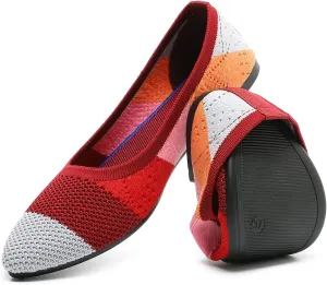 HEAWISH Women’s Ballet Flat Flats Shoes Comfortable Mesh Pointed Toe Slip On Dress Shoes