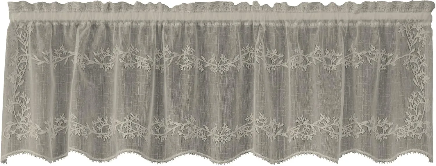 Heritage Lace Sheer Divine Valance, 60 by 16-Inch, Ecru