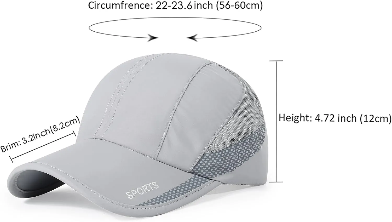 HH HOFNEN Quick Dry Cap Lightweight Running Hats Outdoor Airy Mesh Adjustable Sports Sun Hat UV Protection Hat for Men Women