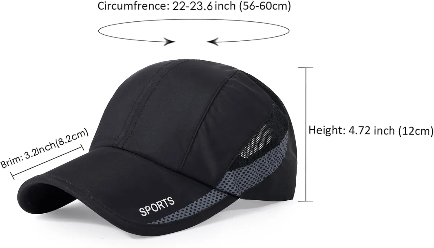 HH HOFNEN Quick Dry Cap Lightweight Running Hats Outdoor Airy Mesh Adjustable Sports Sun Hat UV Protection Hat for Men Women