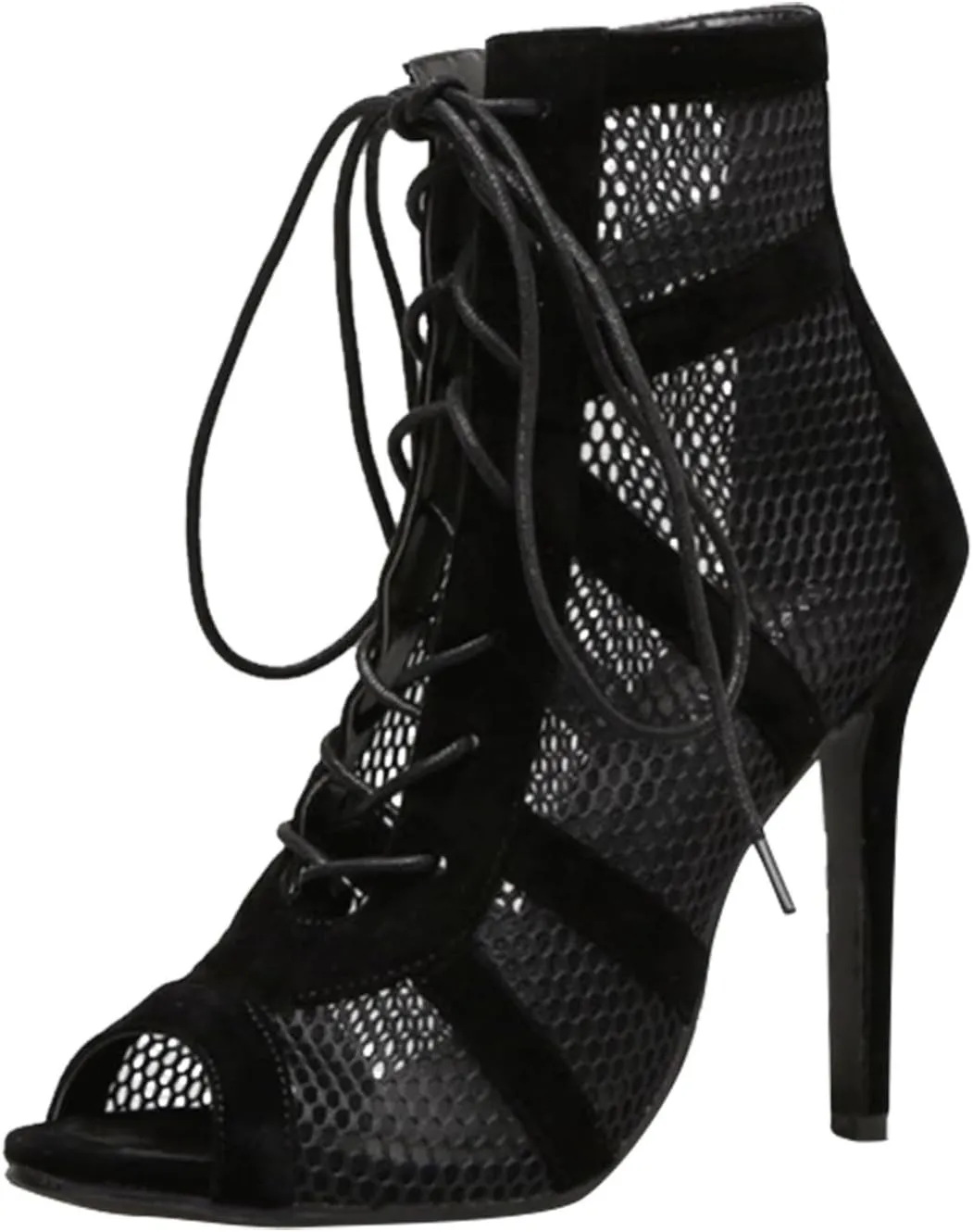 High Heels for Women Peep Toe Summer Booties Breathable Mesh Sandals Classic Gladiator Sandals Strappy Dress Shoes