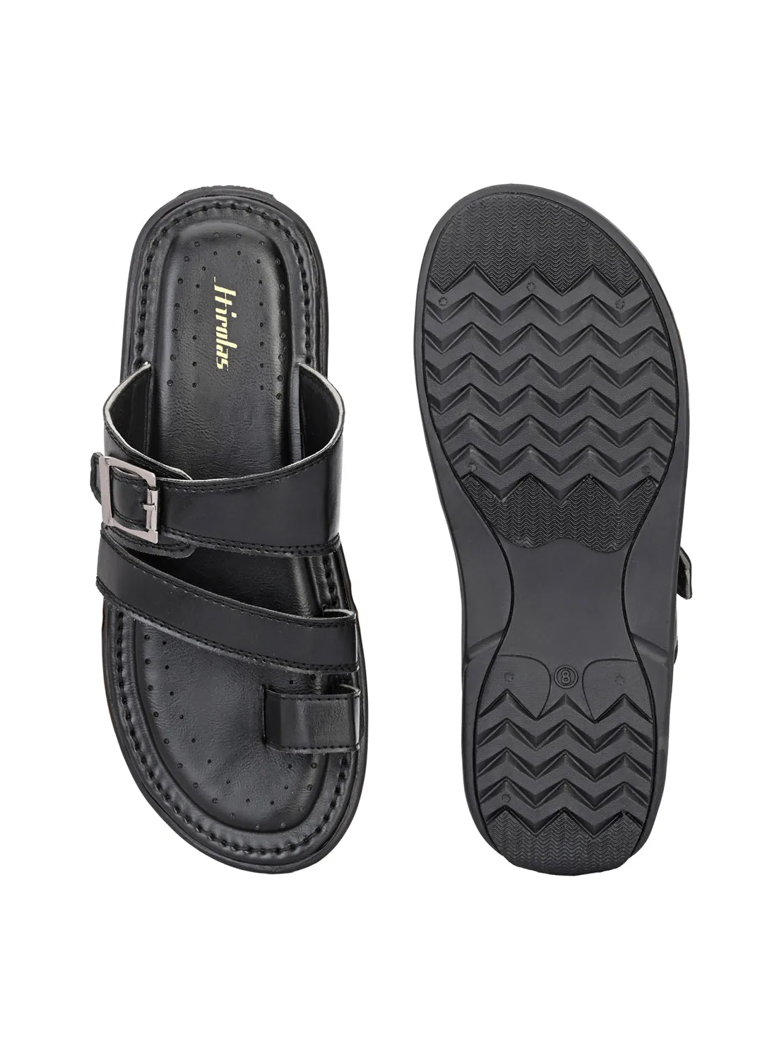 Hirolas® Men's Black Comfortable Office Slippers (HROMSL09BLK)