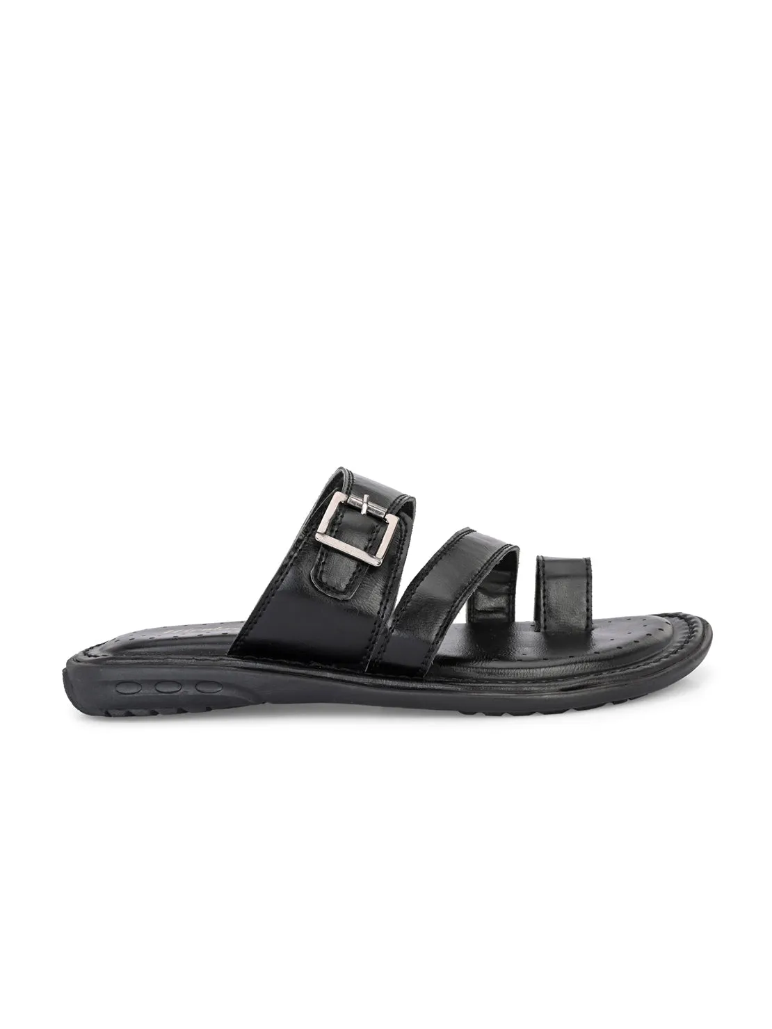 Hirolas® Men's Black Comfortable Office Slippers (HROMSL09BLK)