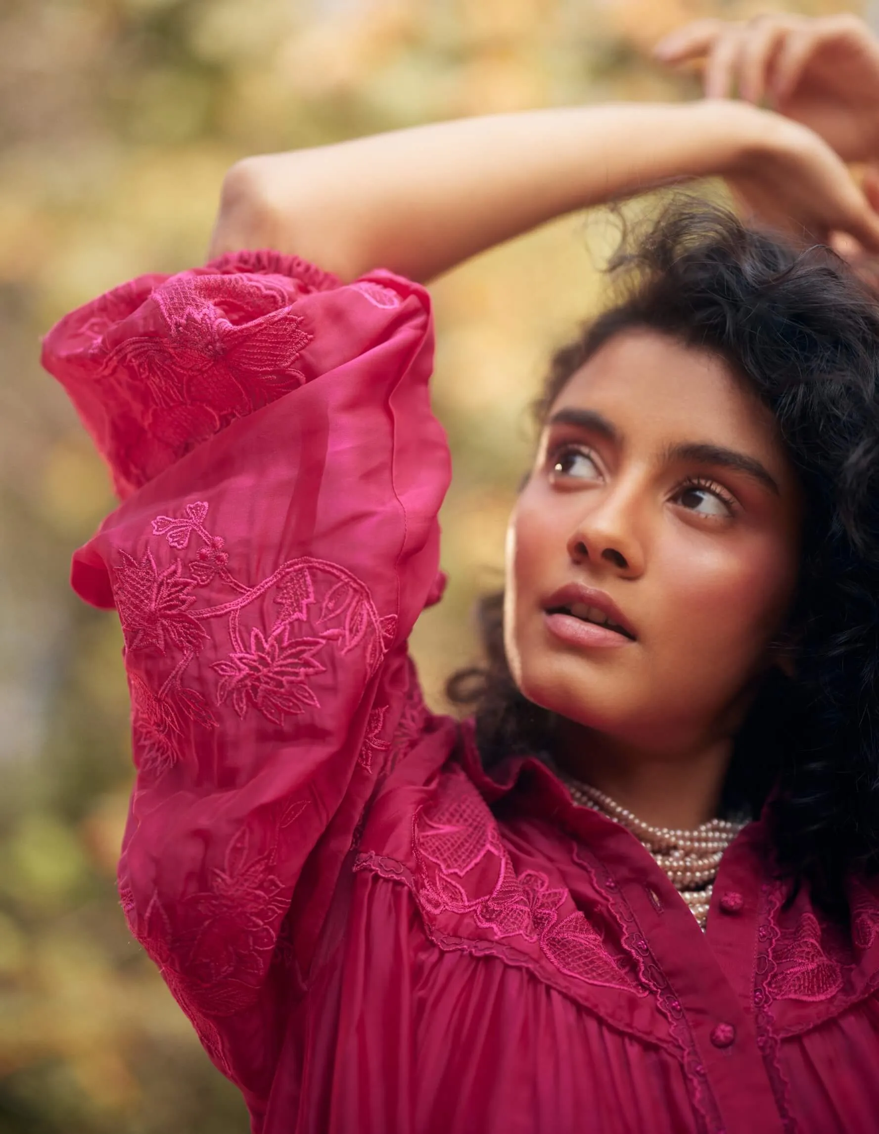 Hot pink chanderi airy dress