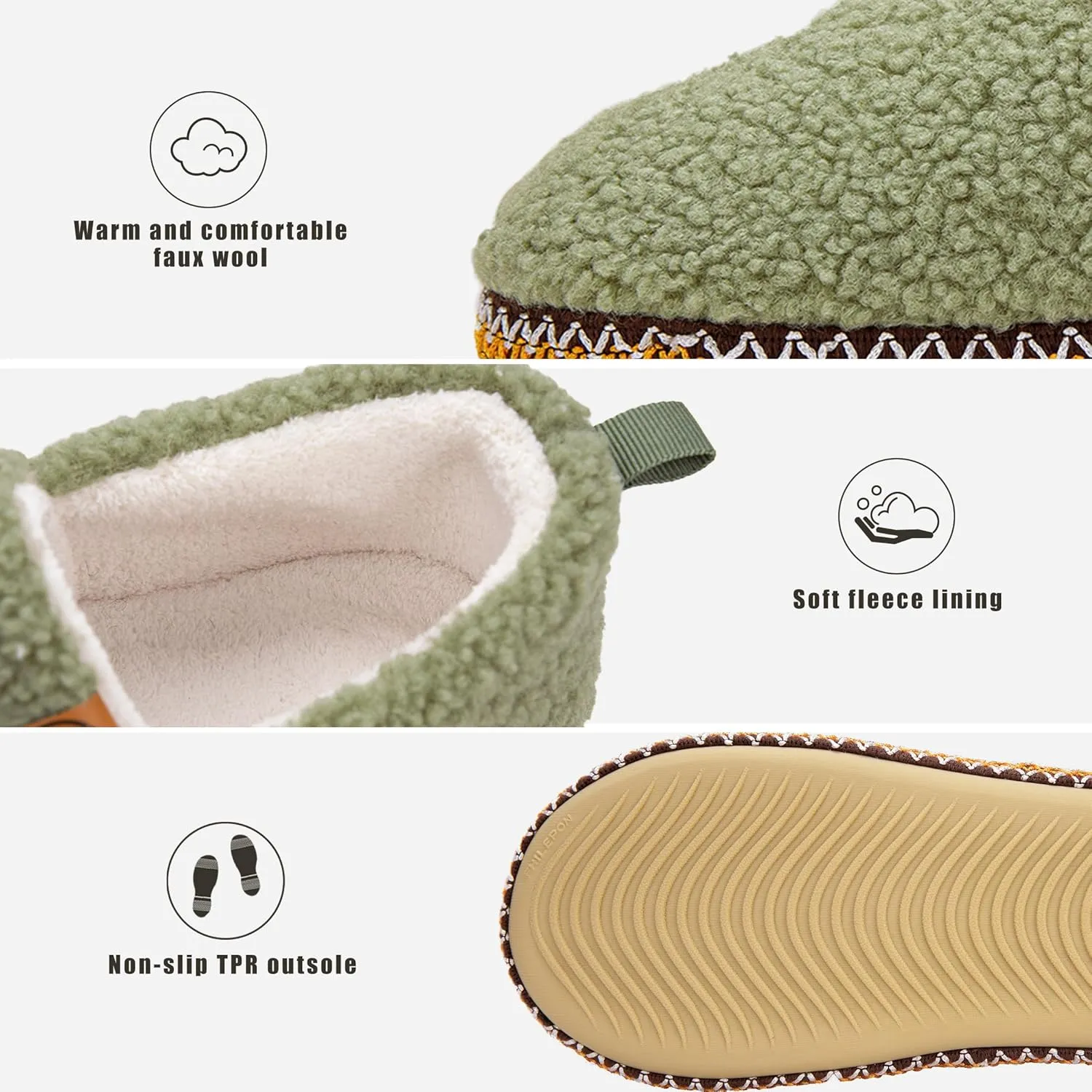 House Slippers for Women Winter Warm House Shoes with Memory Foam Indoor Fuzzy Comfort Anti-Skid Soft Loafer Shoes