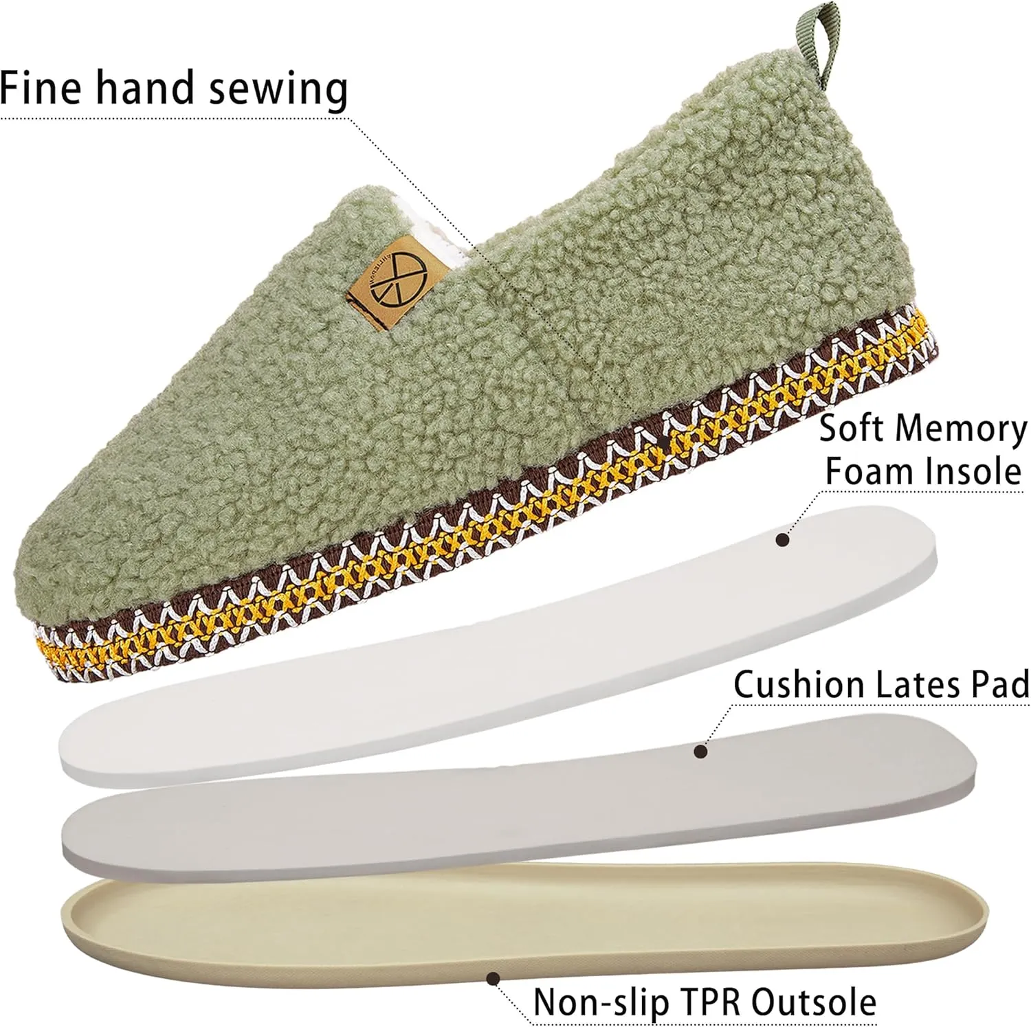 House Slippers for Women Winter Warm House Shoes with Memory Foam Indoor Fuzzy Comfort Anti-Skid Soft Loafer Shoes