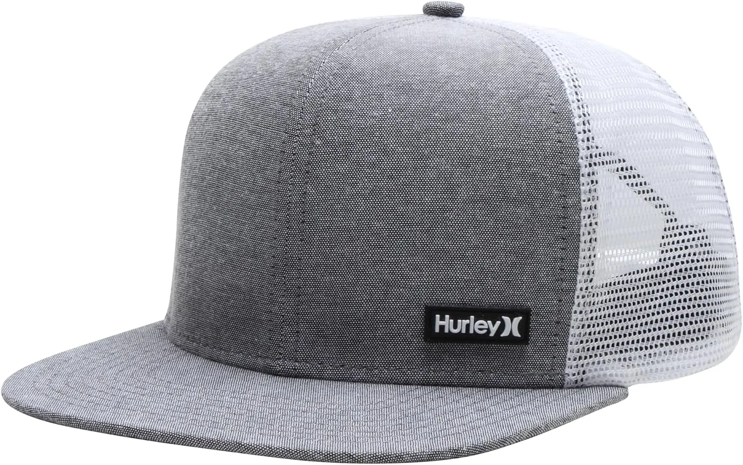 Hurley Men's Caps - Flat Brim Mesh Panel Baseball Cap Trucker Hat - Snap Back Hats for Men