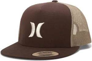 Hurley Men's Caps - Flat Brim Mesh Panel Baseball Cap Trucker Hat - Snap Back Hats for Men