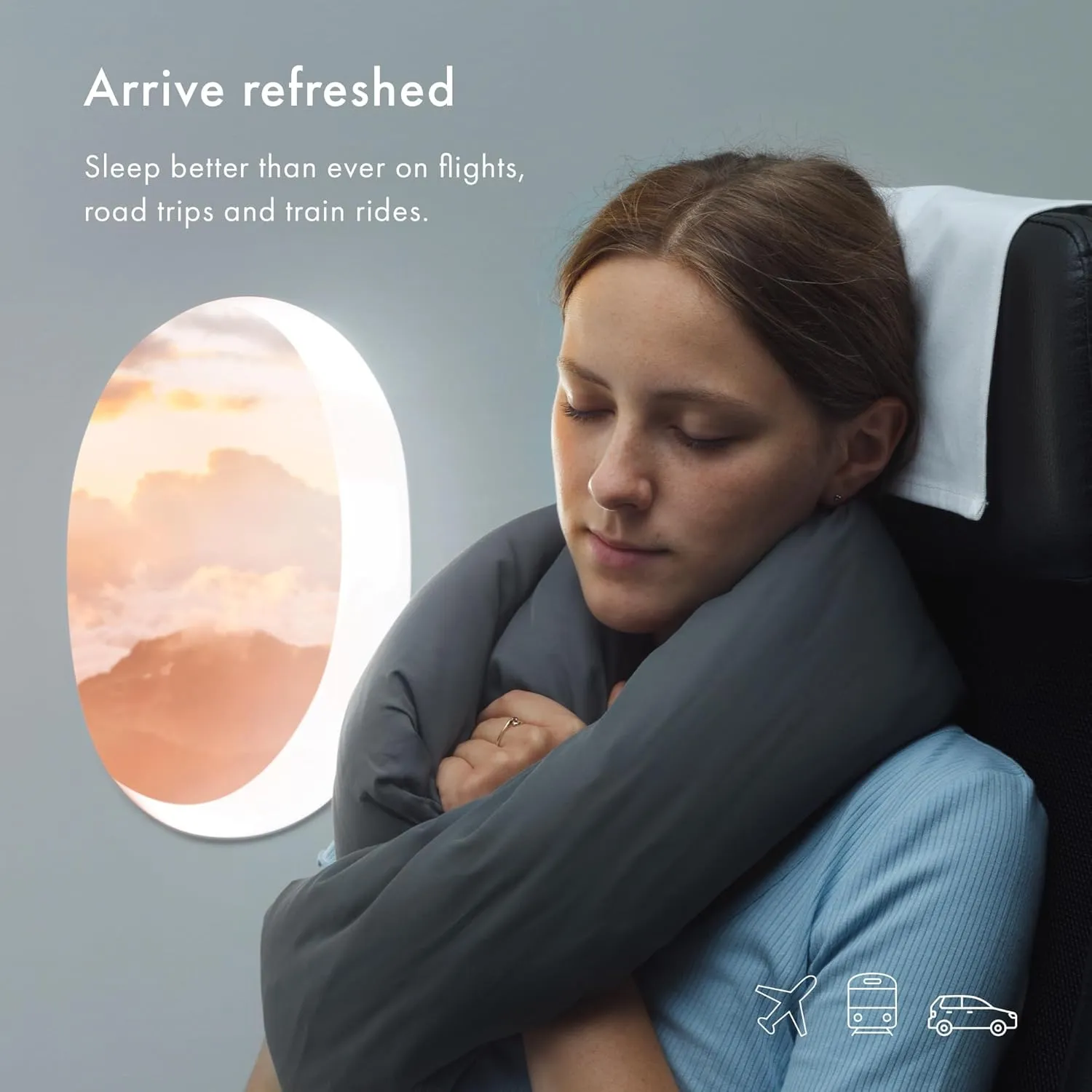 Huzi Infinity Pillow - Travel Neck Pillow - Versatile Soft 360 Support Scarf - Machine Washable - Home Travel Flight Road Trips (Burgundy)