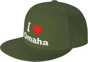 I Love Omaha Snapback Hat for Men Women Baseball Cap Adjustable Flat Bill Brim Hats