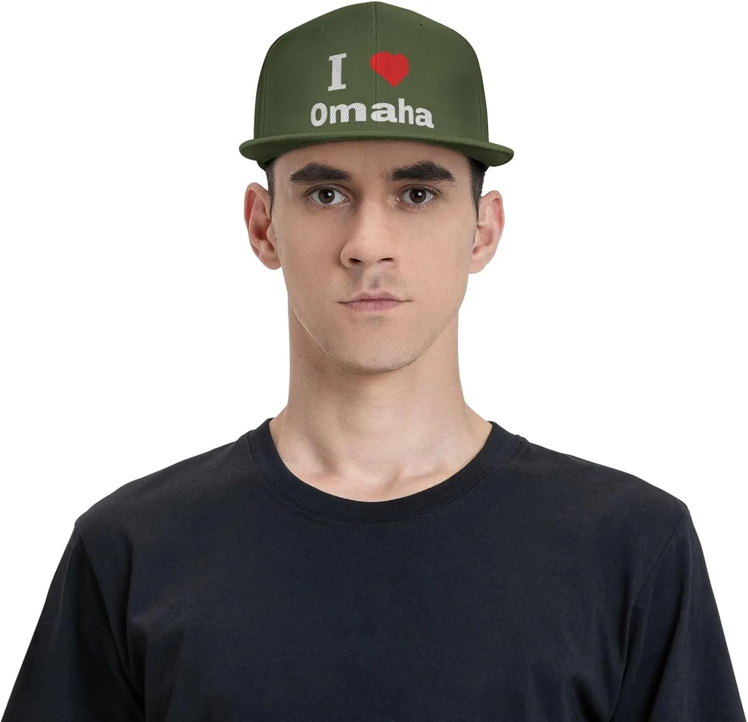 I Love Omaha Snapback Hat for Men Women Baseball Cap Adjustable Flat Bill Brim Hats