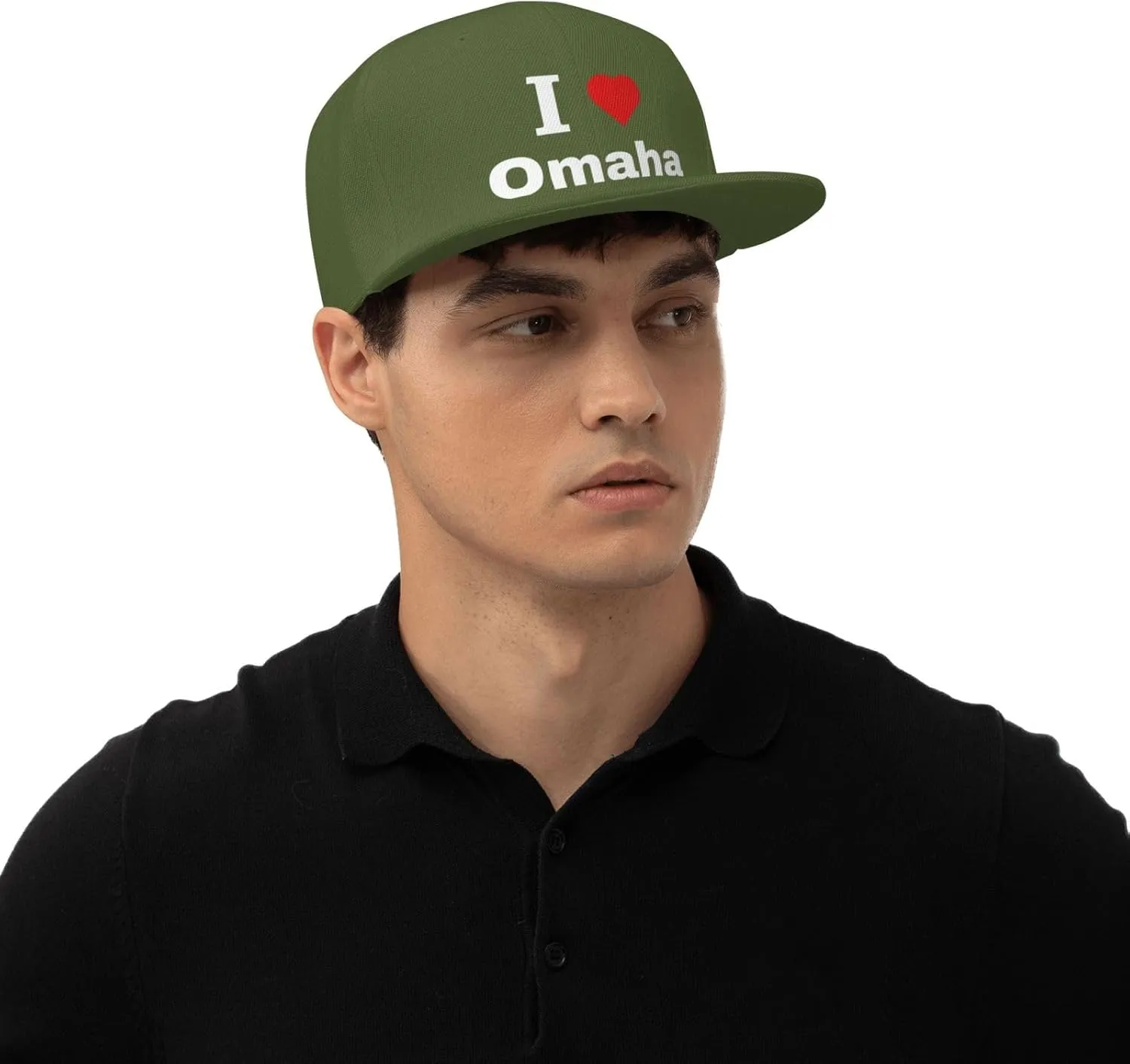 I Love Omaha Snapback Hat for Men Women Baseball Cap Adjustable Flat Bill Brim Hats