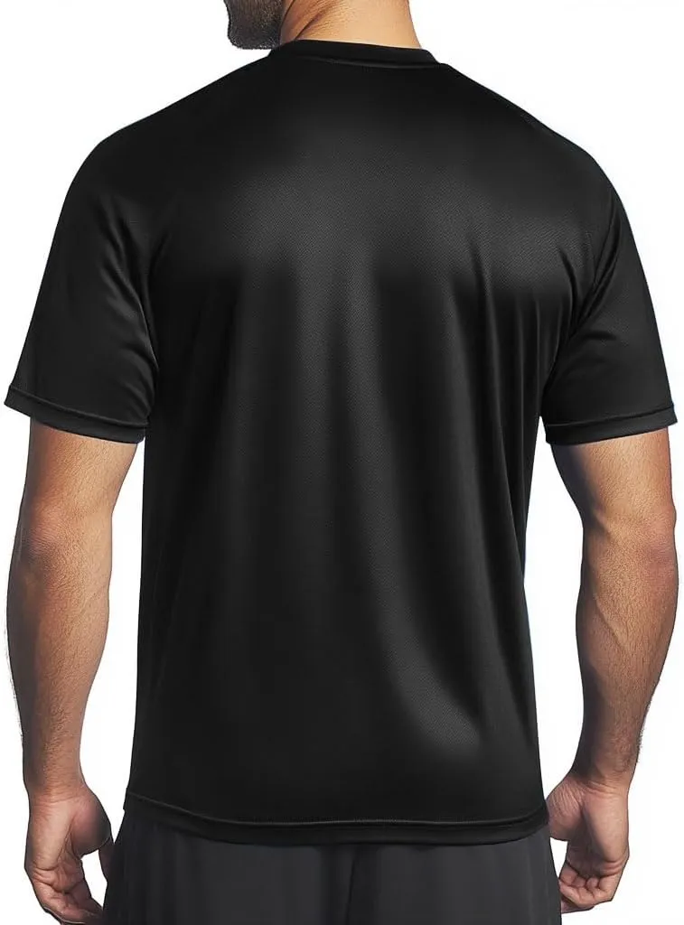 Instant Cooling Quick Dry Workout Shirt for Men Coolmax Moisture Wicking Performance Crew Neck Running Comfort