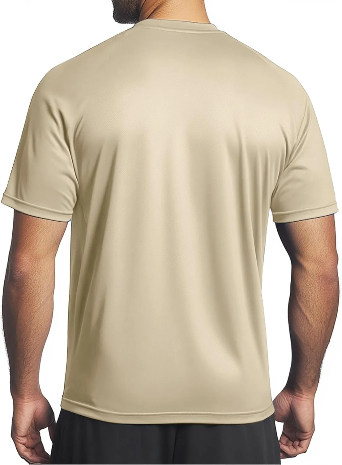 Instant Cooling Quick Dry Workout Shirt for Men Coolmax Moisture Wicking Performance Crew Neck Running Comfort