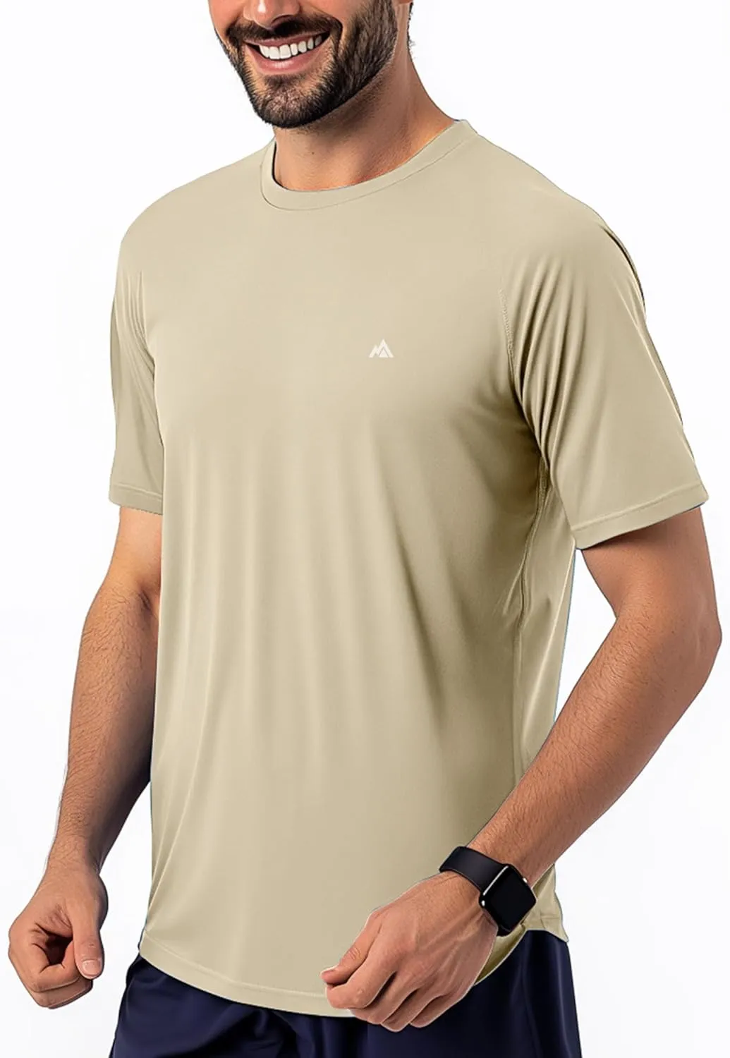 Instant Cooling Quick Dry Workout Shirt for Men Coolmax Moisture Wicking Performance Crew Neck Running Comfort
