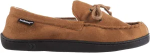 Isotoner Men's Microsuede Moccasin Slippers - Men’s Indoor and Outdoor Sole Slippers, Features Memory Foam for a Customer Fit and Arch Support for All-Day Comfort, Machine Washable