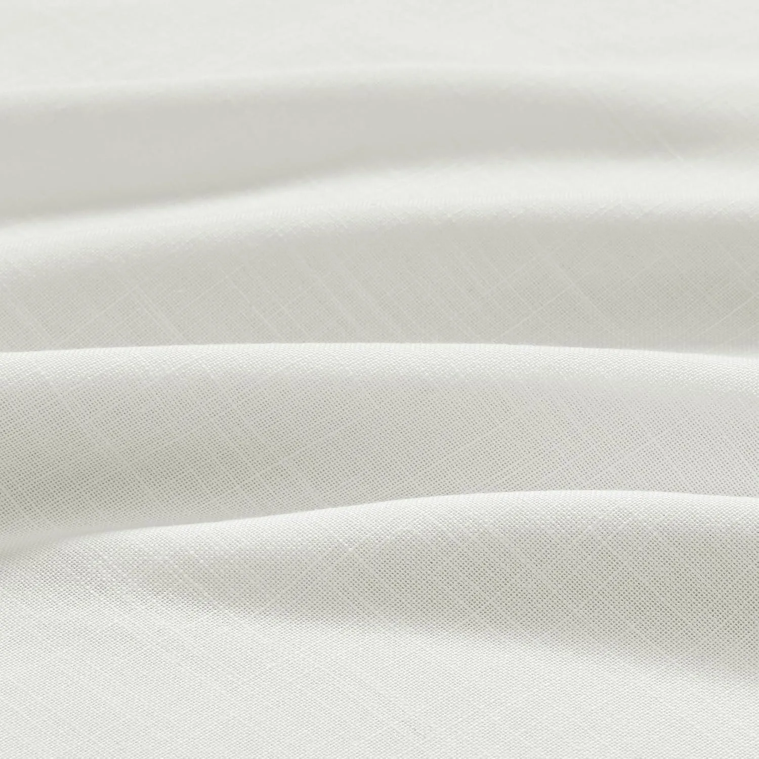 Ivory White Linen Semi Sheer Curtains 96 Inch Length for Living Bedroom 2 Panels Rod Pocket Light Filetring Privacy Linen Blend Cotton Textured Rustic Farmhouse Decor Drapes for Dining Room, W52xL96