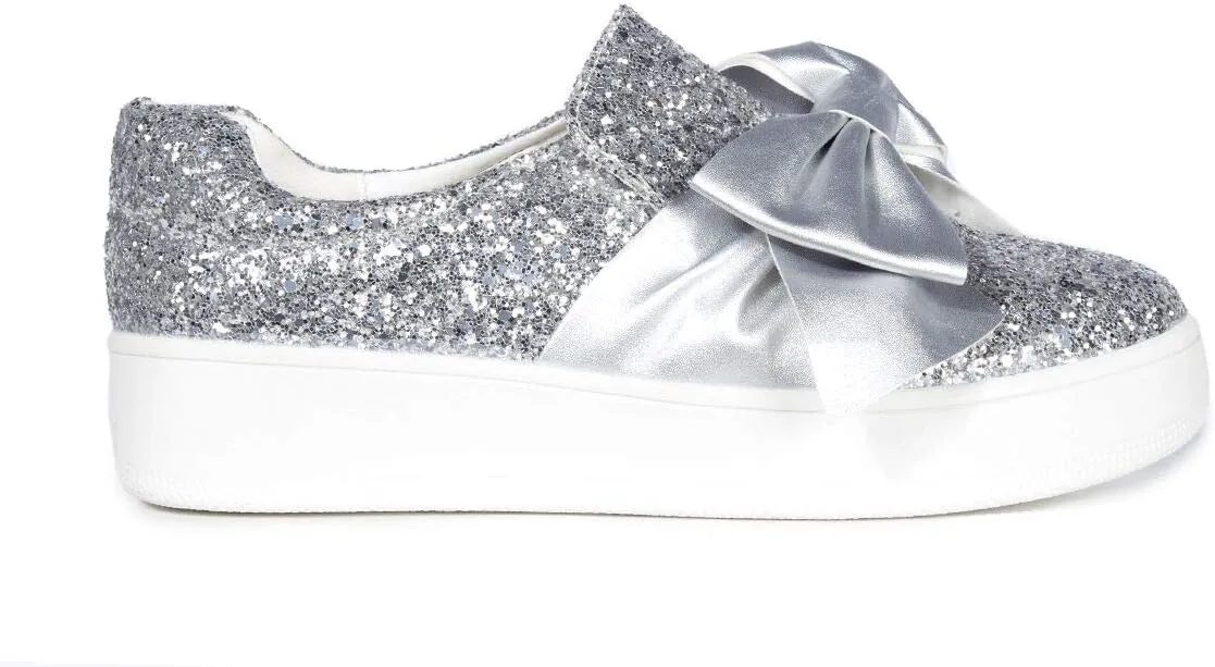J. Adams Wally Platform Sneakers for Women - Comfortable Slip On Shoes with Bow