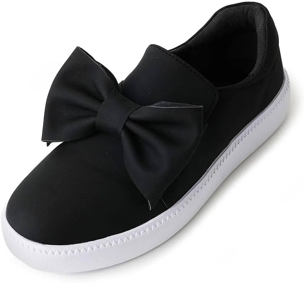 J. Adams Wally Platform Sneakers for Women - Comfortable Slip On Shoes with Bow