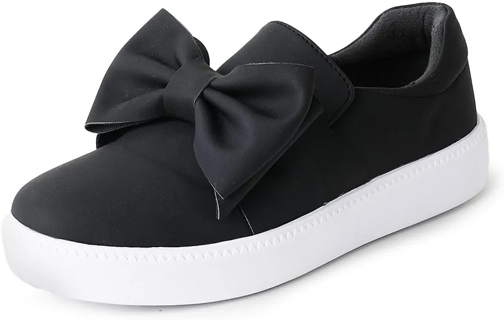 J. Adams Wally Platform Sneakers for Women - Comfortable Slip On Shoes with Bow