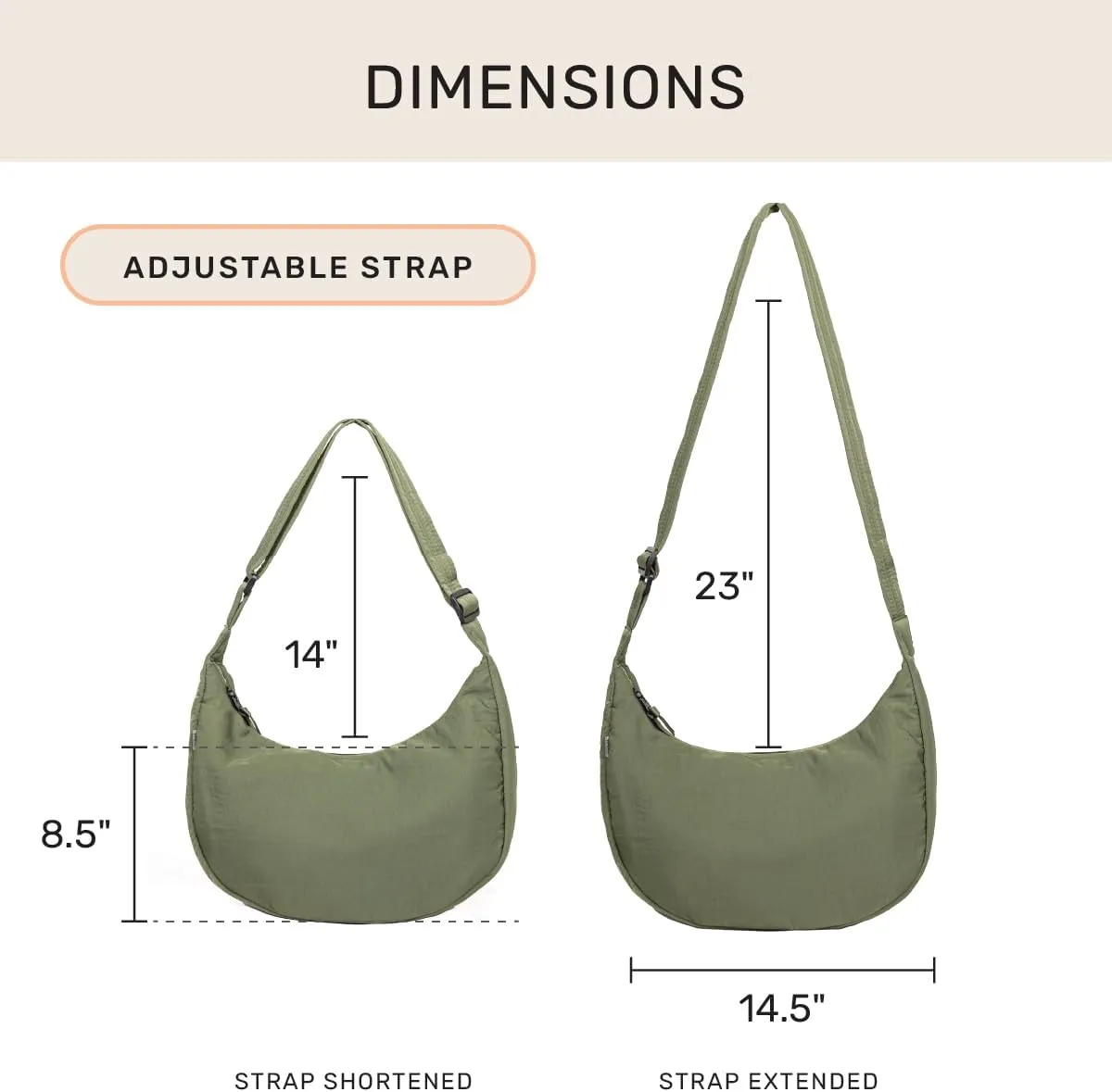 Jadyn Crescent Bag, Large Crossbody for Women – Comfortable, Versatile Anti-Theft Shoulder Bag for Travel, Everyday Use