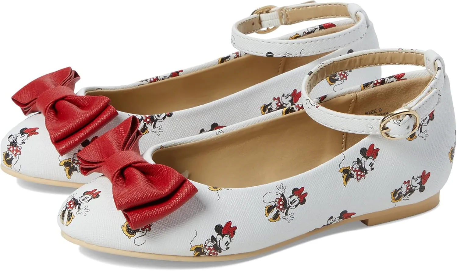 Janie and Jack Girl's Minnie Mouse Bow Flat (Toddler/Little Kid/Big Kid) Multicolor 4 Big Kid M