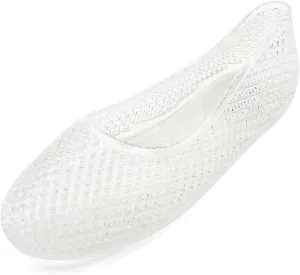 Jelly Mesh Ballet Flats for Women Clear Hollow Jellies Flat Sandals Round Toe Slip On Beach Flat Shoes