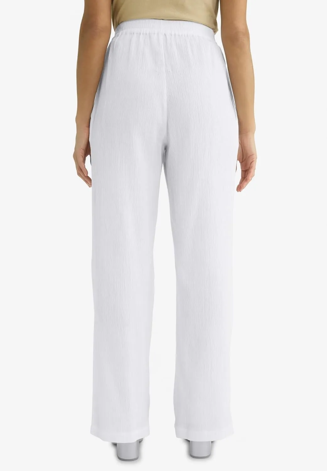 Jessica London Women's Plus Size Wide Leg Gauze Pant