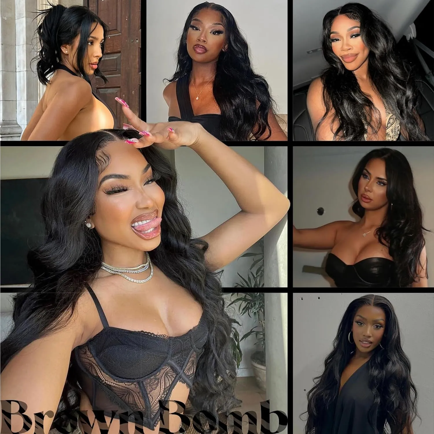 Jet Black Synthetic Lace Front Wigs Body Wave Glueless Wigs For Women Pre Plucked With Baby Hair 13x5x1 Middle Part HD Lace Wigs For Woman 26 inch 1B