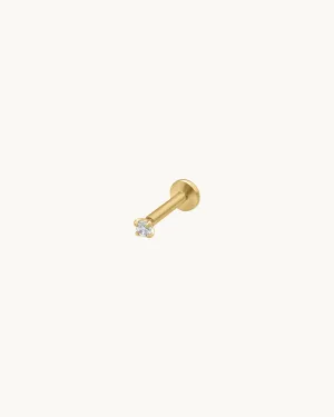 JORDAN Flat Back Piercing Stud Earring 14K