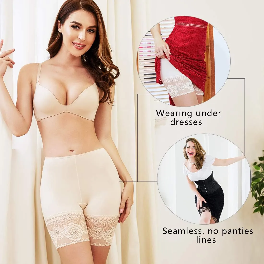 JOYSHAPER Boyshorts Panties for Women Anti Chafing Underwear Slip Shorts for Women Under Dress