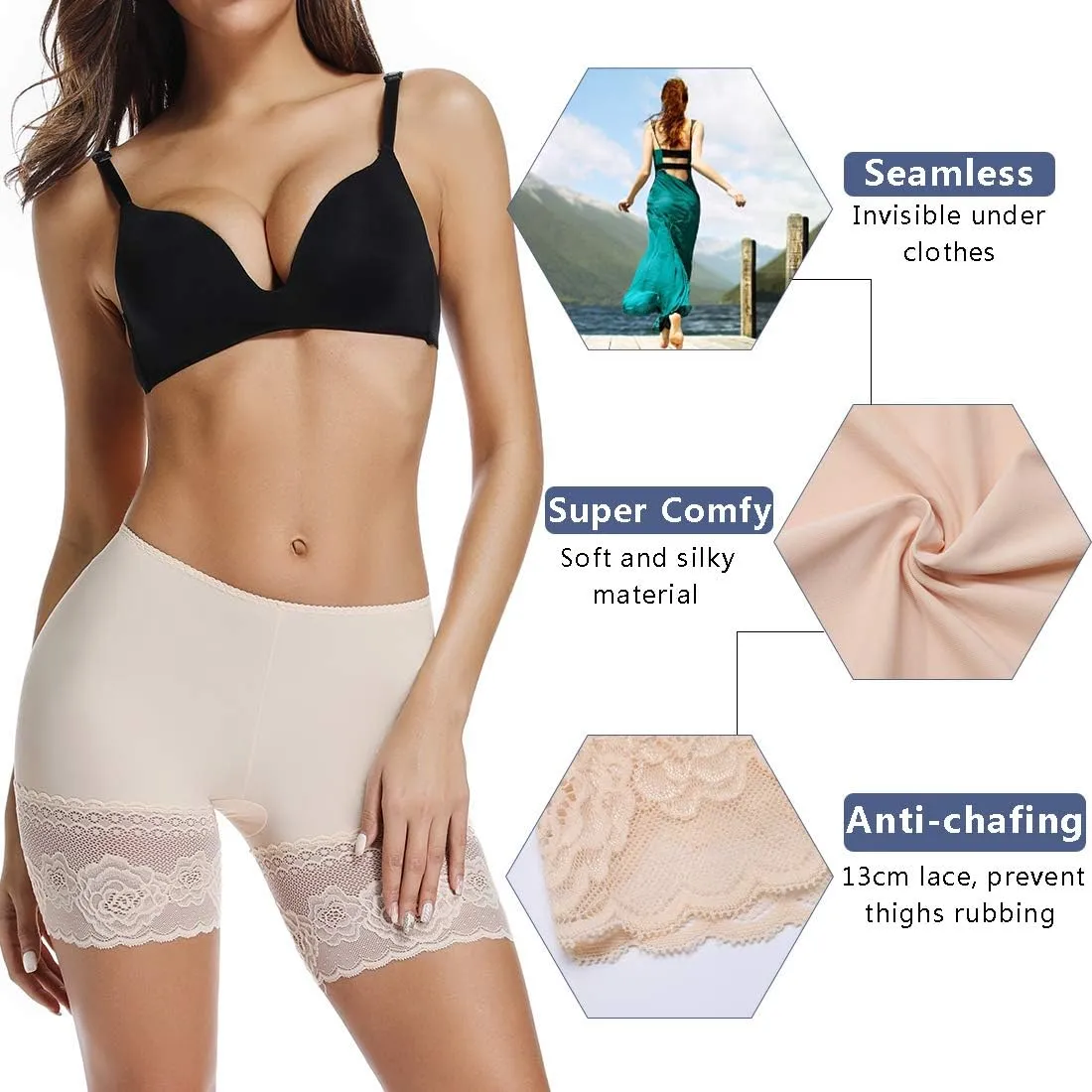 JOYSHAPER Boyshorts Panties for Women Anti Chafing Underwear Slip Shorts for Women Under Dress