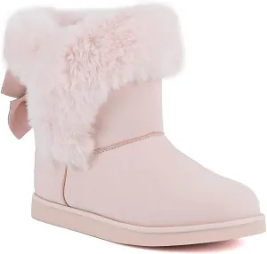 JUICY COUTURE Women's Slip On Winter Snow Boots Warm & Insulated Fur Lining Comfortable Fashion Booties