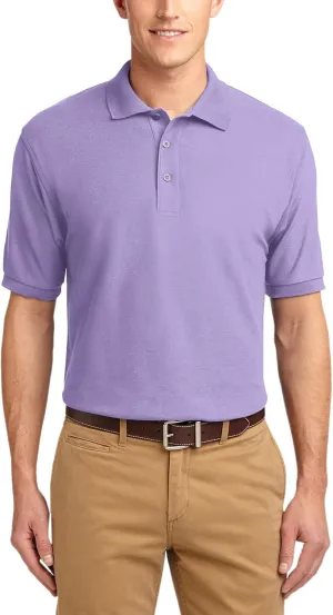 JustBlanks Men's Short Sleeves Silk Touch Polo Shirt 5-Ounce, Cotton-Poly Flat Knit Collar-Cuffs Polo Shirt for Men