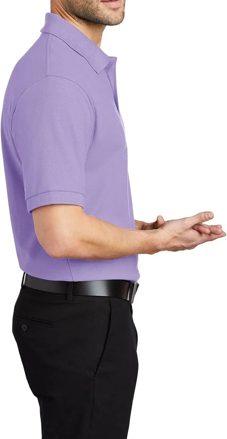 JustBlanks Men's Short Sleeves Silk Touch Polo Shirt 5-Ounce, Cotton-Poly Flat Knit Collar-Cuffs Polo Shirt for Men